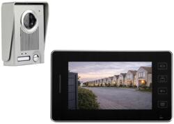 VERK 27801 videó kaputelefon LCD monitorral, kis- és nagykapuhoz, 220 V, fekete