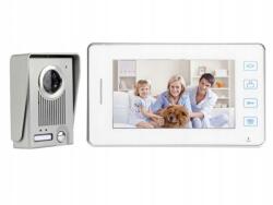 VERK 27801 videó kaputelefon LCD monitorral, kis- és nagykapuhoz, 220 V, fehér