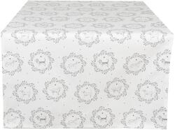 Clayre & Eef Fehér szürke pamut asztali futómű Catelusi 50x140 cm (LGD64)