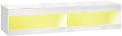 HomCom TV szekrény, falra szerelhető TV-szekrény RGB LED világítással 16 színben, fehér (83B-517V91WT)