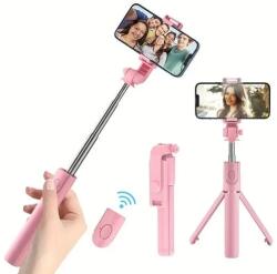  ZONE Prémium selfie bot R1 19-70cm 360°-ban forgatható exponáló gomb/bluetooth rózsaszín (TS7721)