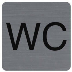 Exacompta Információs tábla, öntapadó, 7, 5x7, 5 cm, alumíniumhatású, EXACOMPTA, "WC (67179E) - nyomtassingyen