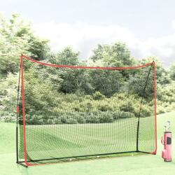 vidaXL Plasă antrenament golf, negru și roșu, 305x91x213 cm, poliester (93751)