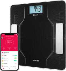 Sencor Cantar fitness, Sencor, SBS 8002BK, 180 kg, Bluetooth, Aplicatie, Negru (s-sbs8002bk) Cantar baie