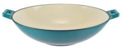 Perfect Home Wok din Fonta Emailata, Turcoaz, Perfect Home, 37 cm (MRK-17819)