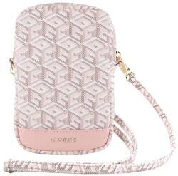 GUESS Geanta universala Guess GCube Bottom Strip compatibila cu dispozitive de pana la 8.9 inch, Roz (3666339210670)