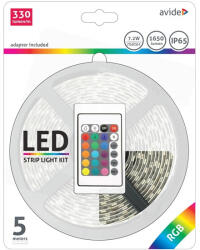 Avide ABLSBL12V5050-30RGB65 LED szalag bliszter 12V 7.2W SMD5050 30LED RGB IP65 5m (ABLSBL12V5050-30RGB65)