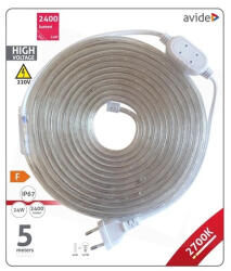 Avide ABLSBL-220V-3528-60WW67 LED szalag, melegfehér (ABLSBL-220V-3528-60WW67)