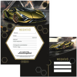 Ars Una Ars Una: Sárga Lamborghini mintás 10db-os meghívó szett borítékkal (50225231)