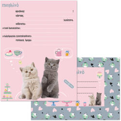 Ars Una Ars Una: Cute Animals tea party cicás 10db-os meghívó szett borítékkal (50225323) - jatekshop