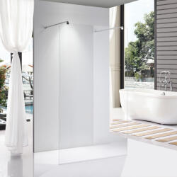 STUXI Milano Light falsíkra szerelhető Walk-in zuhanyfal, 90x200 cm, 8 mm vastag vízlepergető biztonsági üveggel, két távtartóval (TL-6615-90-TL-6615C-3-TL-6615C-3)