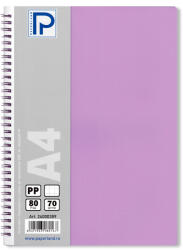 PAPERLAND Caiet cu spirala A4, 80 file, matematica, coperta plastic, PAPERLAND PP400 mov