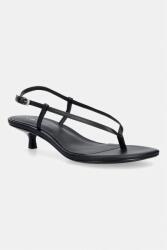 Calvin Klein bőr szandál KITT HEEL SNDL STRAPPY SLING LTH - fekete Női 41