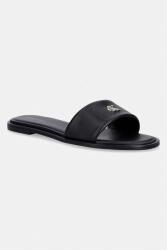Calvin Klein női bőr papucs ROUND FLAT SNDL LTH BAR HW 2 - fekete Női 36
