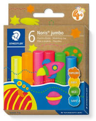 STAEDTLER Modellező gyurma készlet, STAEDTLER "Noris® jumbo 842", 6 különböző neon szín (842F C6 PE) - mystock