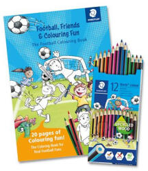 STAEDTLER Színes ceruza készlet, hatszögletű, színezőfüzettel, STAEDTLER "Noris® Colour 185", 12 szín (185 SET10) - mystock