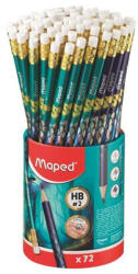 Maped Grafitceruza radírral, ceruzatartó, HB, háromszögletű, MAPED "Dragon sárkány", 72 db (851830) - mystock