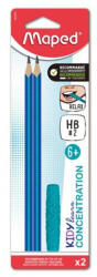 Maped Írástanuló grafitceruza, HB, háromszögletű, szilikon vég, MAPED "Kidy Learn Concentration (854400) - mystock