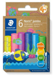 STAEDTLER Modellező gyurma készlet, STAEDTLER "Noris® jumbo 842", 6 különböző csillámos szín (842M C6 PE) - mystock