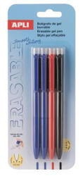 APLI Zseléstoll, 0, 5 mm, nyomógombos, radírozható, APLI "Erasable", vegyes színek (20517) - mystock