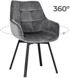Mebel Elite Forgó szék szürke színben, bársony kárpittal. LUNA (ME-LUNA-P-V-K)