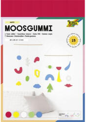  Moosgumi, 20x29 cm, 15 lap, FOLIA "Happy", 5 különböző szín (235009) - mystock