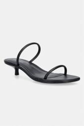 Calvin Klein szandál tűsarok bőr KITT HEEL SNDL DOUBLE STRAP LTH - fekete Női 36