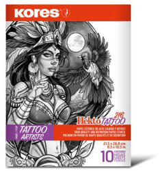 Kores Indigó tetováláshoz, 21, 5 x 26, 8 cm, KORES "Tattoo", 10 lap (76237) - tonerpiac