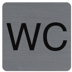 Exacompta Információs tábla, öntapadó, 7, 5x7, 5 cm, alumíniumhatású, EXACOMPTA, "WC (67179E) - tonerpiac