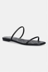 Calvin Klein női bőr papucs SQUARE FLAT SNDL QUILT LTH - fekete Női 37