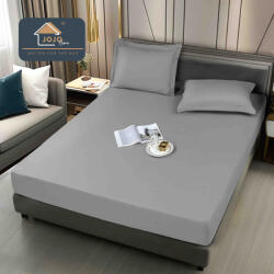 Jojo Home Husa de Pat Impermeabila cu Elastic si 2 Fete de Perna 50x70cm, 160 180x200cm, Gri Deschis-D120 (D120)