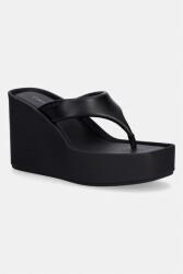 Calvin Klein tangapapucs női bőr WEDGE 70 SNDL THONG LTH - fekete Női 40