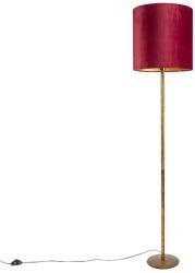 QAZQA Vintage állólámpa arany színű, piros búrával, 40 cm - Simplo (98108)