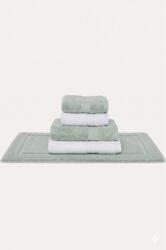 SOFT COTTON Kedvezményes DELUXE törölköző szett + NODE fürdőszoba szőnyeg Menta szín / Fehér