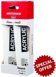 Royal Talens Amsterdam akrilfesték, 2x120 ml, 105, titanium white
