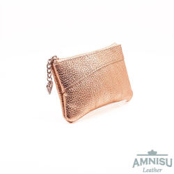 Amnisu Rosegold ívelt egy cipzáras bőr kulcstartó C2014