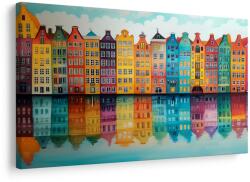 Dovido Tablou case colorate lângă canal - 40x30 - dovido - 115,66 RON