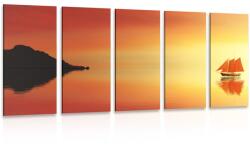 Dovido Tablou 5-piese velier portocaliu - 100x50