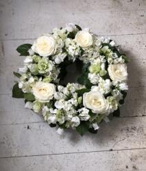 ImodFlowers Jerbă Funerară Mică cu Trandafiri și Flori Albe