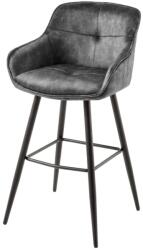 Invicta interior Set doua scaune de bar EUPHORIA 74 cm catifea gri (43690)