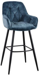 Invicta interior Set doua scaune de bar MILANO 75 cm catifea verde-albastrui (41961)