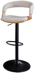 Invicta interior Scaun de bar MANHATTAN 64-85 cm rotativ, tesatura texturata bej si lemn de frasin (44198)