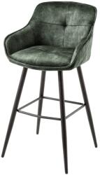 Invicta interior Set doua scaune de bar EUPHORIA 74 cm catifea verde (43688)