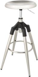 Invicta interior Scaun de bar INDUSTRIAL 73-81 cm metal periat argintiu (43655)
