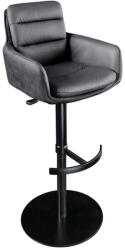 Invicta interior Scaun de bar BIG GEORGE cu cotiere, piele microfibra antracit, rotativ, inaltime reglabila (44721)