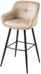 Invicta interior Set doua scaune de bar EUPHORIA 74 cm catifea gri-bej (43686)