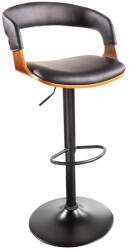 Invicta interior Scaun de bar MANHATTAN 64-85 cm rotativ din piele artificiala si lemn de nuc (44196)