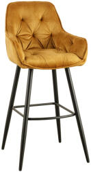 Invicta interior Set doua scaune de bar MILANO 75 cm catifea galben mustar (41959)