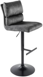 Invicta interior Set doua scaune de bar COMFORT 64-85 cm catifea gri inchis (43650)