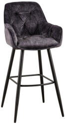 Invicta interior Set doua scaune de bar MILANO 75 cm catifea gri (41957)